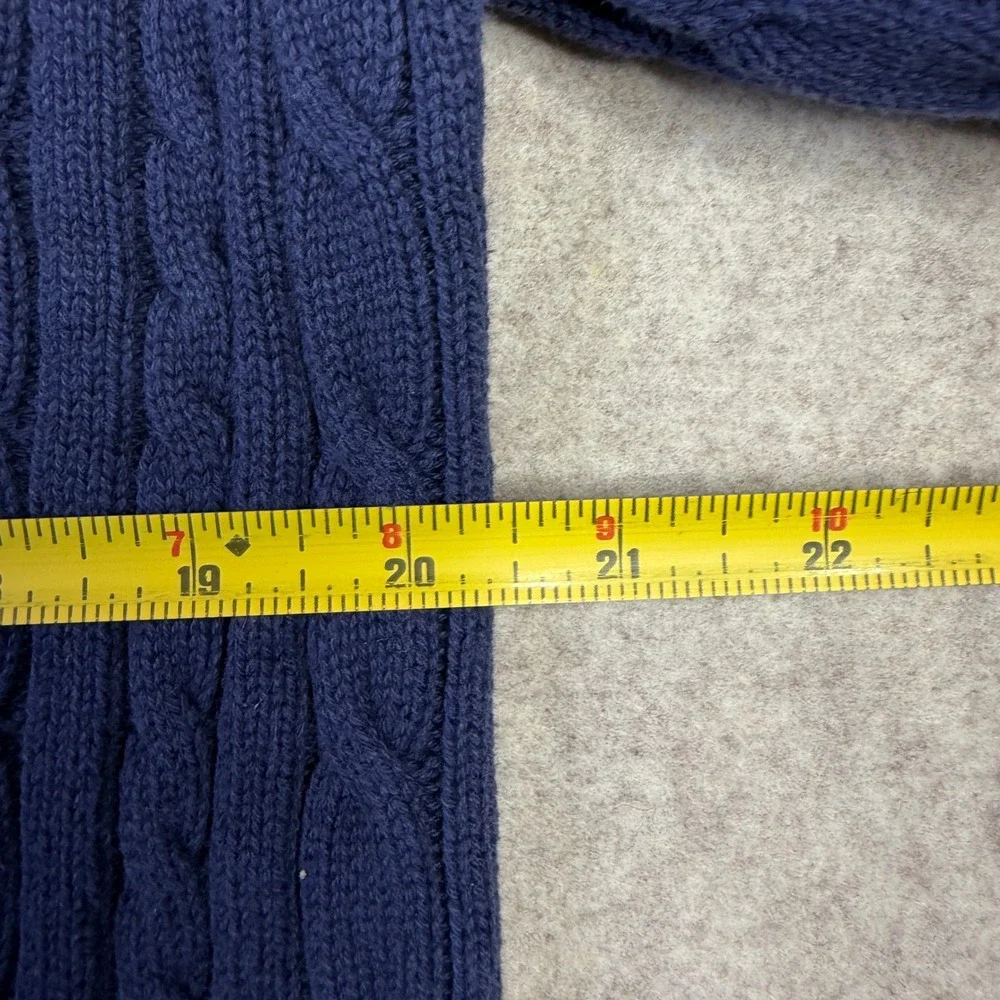 Croft & Barrow Mens Large Blue Cable Knit Quarter Zip Mock Neck Sweater